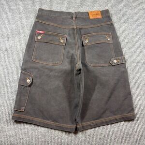FUBU Shorts Men's 34 Apparel Company Black Denim Cargo  Baggy Y2K Hip Hop